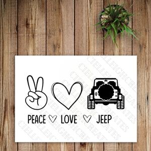 *2 for $20* Peace Love Jeep vinyl decal Sticker Handcrafted